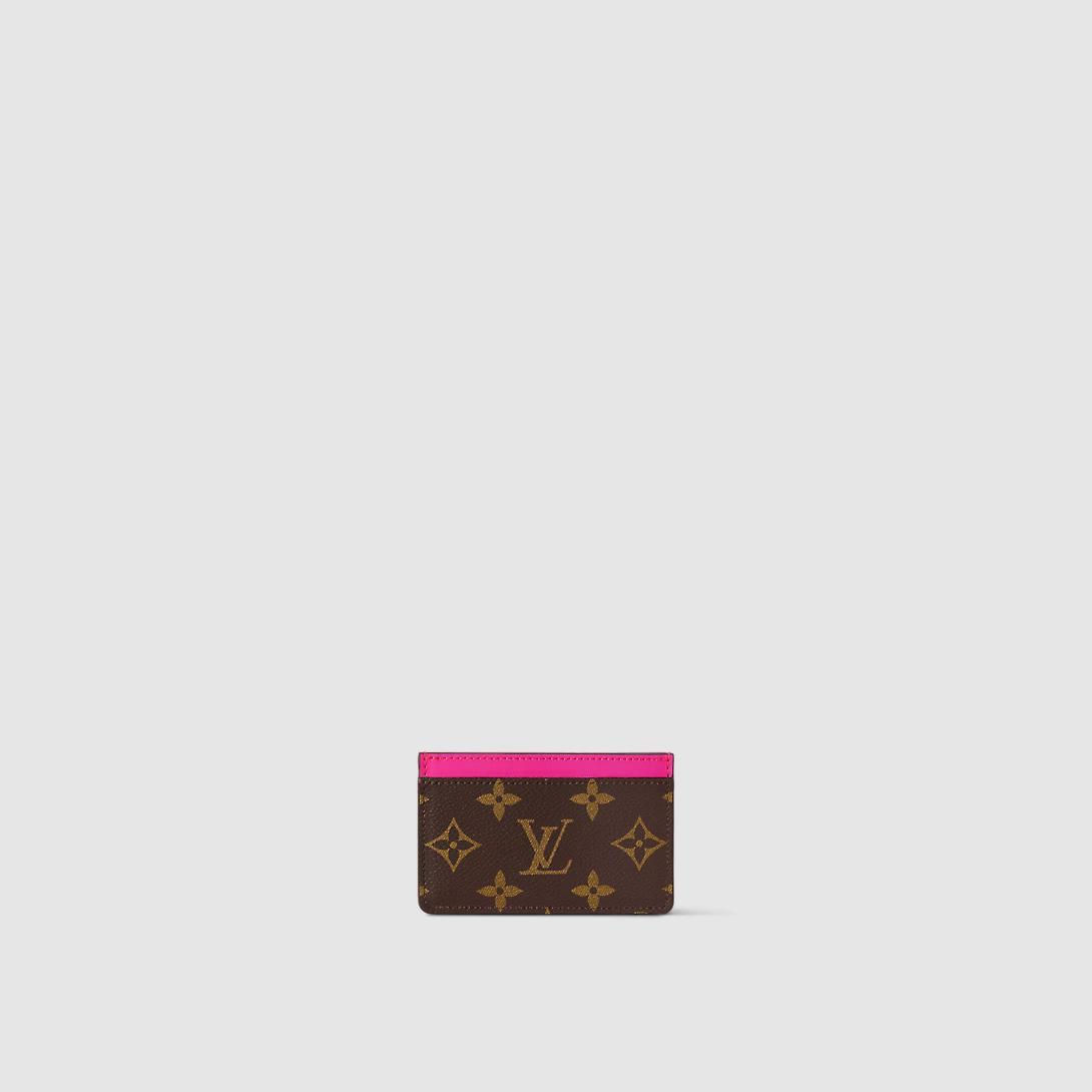 Ví Louis Vuitton Porte Cartes Simple Pm Monogram Macassar Nữ Hồng